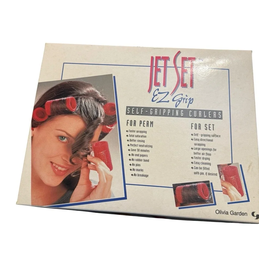 Vintage Olivia Garden Jet Set EZ Grip Self Gripping Hair Curlers 96 Pc Set Europ
